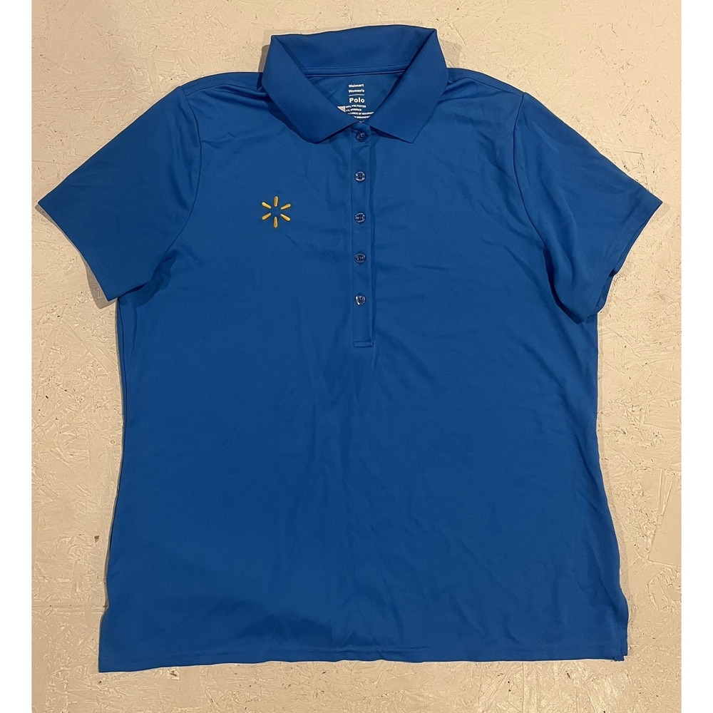 Walmart Polo Shirt Womens XL Blue Short Sleeve Employee Uniform Workwear‎